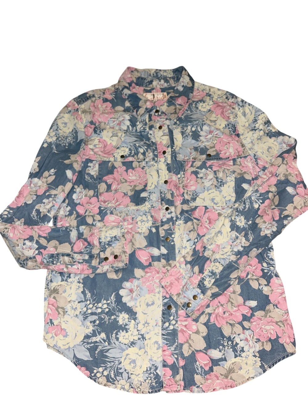 Guess Floral Denim Button-up Shirt